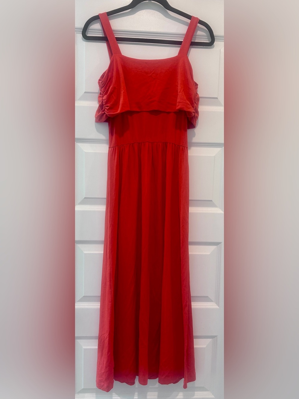 NWT Nation LTD Tamaira Off the Shoulder Auburn Red Pima Cotton Maxi Dress XS - Picture 6 of 7